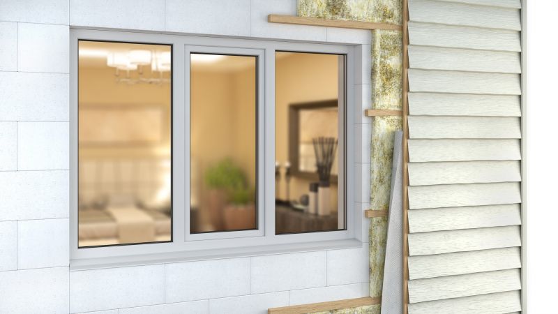 Insulated siding being installed